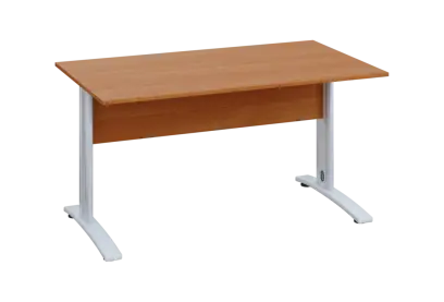 EPK 28 - 14 stůl kancelářský, kovová podnož bílá, deska 25 mm, široký 1400 mm, olše jantar